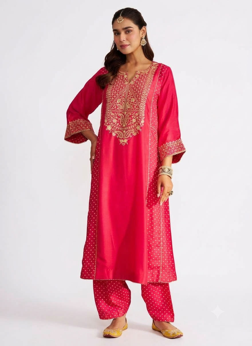 Fia embrodrieded top with bottom set