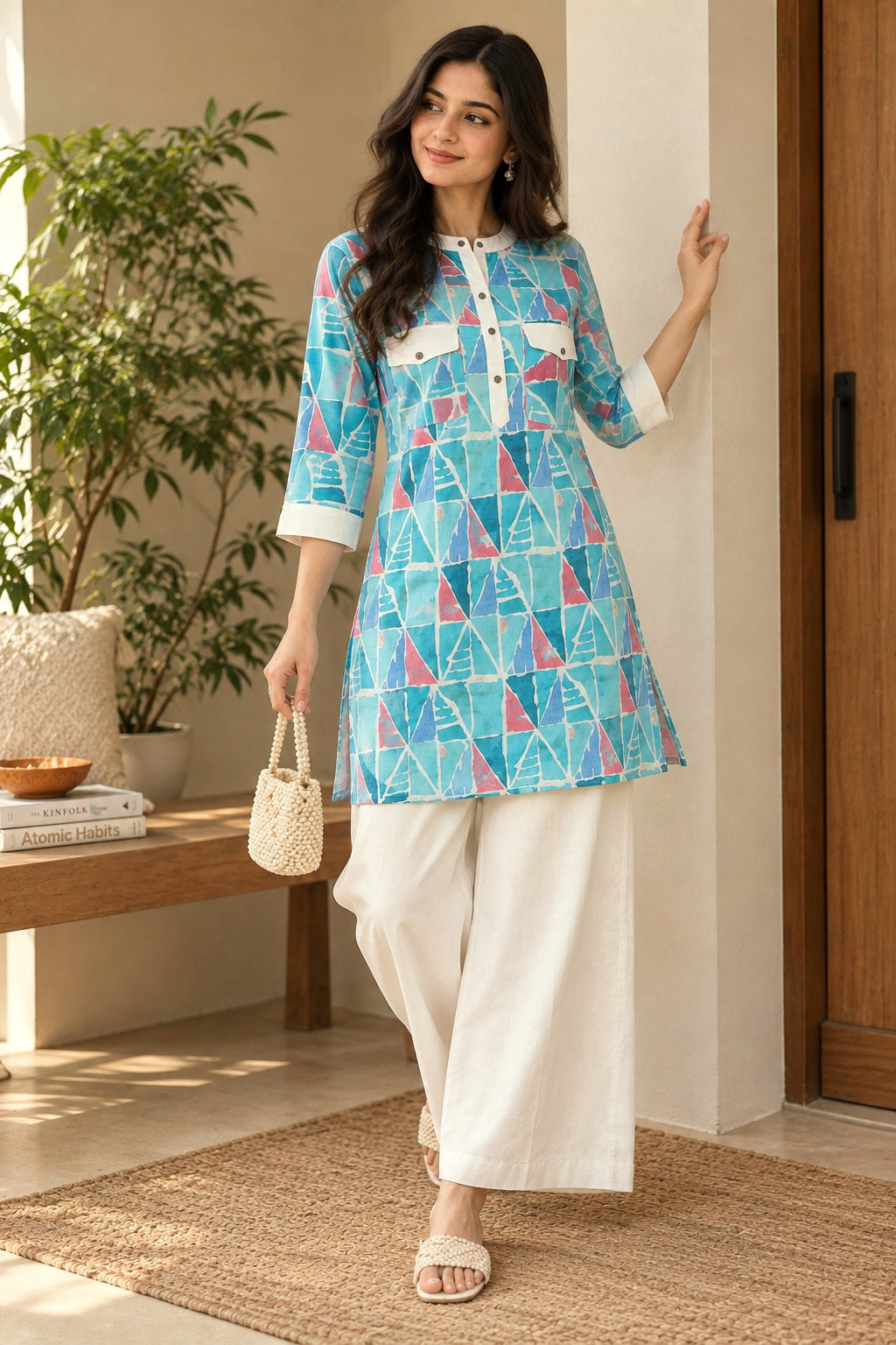 Pink pocket top n bottom set