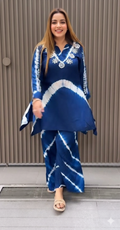 A+ tye blue dye top n bottom set